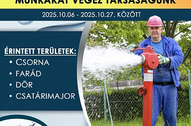 Hálózatkarbantartási munkák Csorna, Farád és Dör településeken